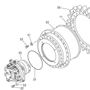 Ensemble moteur de translation ZX650 ZX670 ZX650-3 ZX670-3 Pièces de rechange pour excavatrice 4641493 9254462 9254461 Ensemble de transmission finale pour Hitachi - Product Image 3