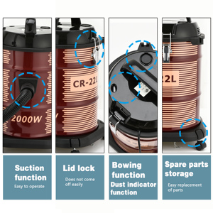 Máy hút bụi cầm tay công suất cao 2200W22L chuyên nghiệp dùng cho nhà cửa & ô tô, vệ sinh phòng khách khô - Bán buôn - Product Image 2