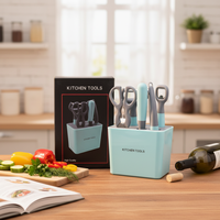Nieuwe Aanwinst Kleine Multifunctionele RVS 6-delige Keuken Gadgets Set Fruit- en Groenteschiller Schaar Mes Flessenopener