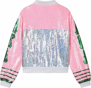 Sorority Sequin Bomber Jacket Grande para AKA Spangly Mujer - Product Image 2