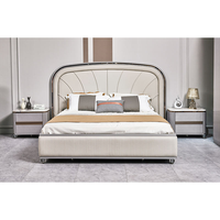 Ensemble de meubles de chambre à coucher au design moderne, lit king size réglable en hauteur avec 5+ tiroirs, en MDF bois peint de haute qualité pour hôtel
