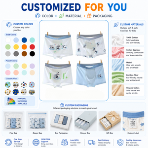 Culottes décontractées pour bébé garçon en promotion – Sous-vêtements pour enfants doux et respirants avec logo personnalisé - Product Image 1