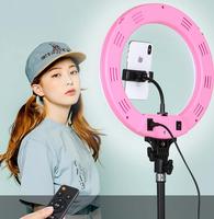 Anneau lumineux LED dimmable de 13 pouces, 5500K, 24W, lumière de studio photo, photographie, diffusion en direct/maquillage avec trépied de 2,1 m, support de téléphone
