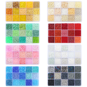Kit de perles de rocaille de couleurs printanières, 15 pièces, tailles variées, avec mini kit de perles de rocaille en verre – Meilleures ventes - Product Image 1