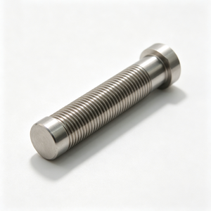 Componente de aluminio mecanizado por CNC con agarre moleteado y extremo roscado, apto para mecanizado - Product Image 1