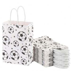 Custom Soccer Themed Party Favor <b>Paper</b> <b>Bags</b> Kraft <b>Paper</b> <b>Bag</b> Twisted Handle <b>Gift</b> <b>Bags</b> for Birthday Party Supplies - Product Image 2
