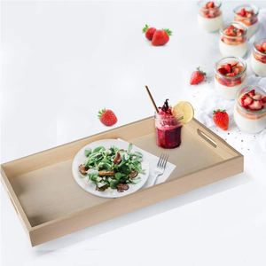 Plateau de service en bois personnalisable pour la maison pour la table basse Plateau de nourriture bon marché en bois Plateaux de service de taille personnalisée pour un usage domestique - Product Image 1