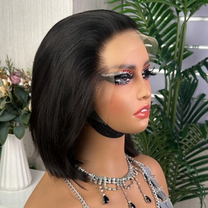 วิกผมตรงแบบไม่มีกาว Bob Glueless Straight HD Mtyple Lace Front สำหรับผู้หญิงผิวสีดำ ขนาด 13x4  ทำจากผมแท้สีดำ - Product Image 4