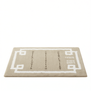 Tappeto da Bagno in Cotone Trapuntato 20x30 Rettangolare Geometrico Moderno Minimalista Premium - Product Image 1