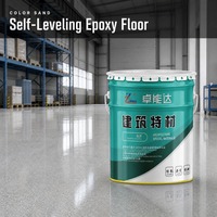 Résine époxy auto-nivelante, revêtement liquide coloré au sable pour sols en béton, application au pinceau