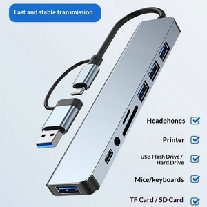 Docking Station in Lega di Alluminio Type-<span class=keywords><strong>C</strong></span>, Hub Multifunzione con 8 Porte, Splitter <span class=keywords><strong>USB</strong></span> ad Alta Definizione e Lettore di Schede - Product Image 4