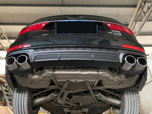 Diffuseur de pare-chocs arrière de Style S6 d'usine <span class=keywords><strong>A6</strong></span> C8 diffuseur arrière noir brillant avec tuyau d'échappement pour Audi <span class=keywords><strong>A6</strong></span> C8 <span class=keywords><strong>Sline</strong></span> 2019 2020 20212022 2023 - Product Image 2