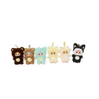 Fournisseur de jouets en peluche personnalisés en boîte mystère, animaux adorables personnalisés (chat, chien, ours), porte-clés pendentifs, artisanat en peluche Kawaii ODM en boîte mystère