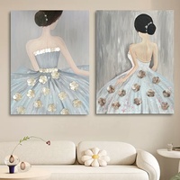 Décorations pour l'intérieur de la maison Turitella Shells Art Femmes Danse Peinture à l'huile Creative Shell 3D Wall Art Autre Home Decor