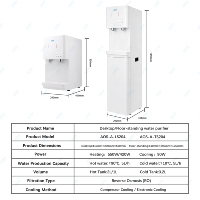 Distributeur d'eau sans bouteille sur pied, chaud/froid, filtration RO 4 étapes, UV, refroidissement par compresseur, purificateur, usage domestique en plastique