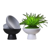 Pot Bunga Keramik Gaya Cina June Snow Bamboo Acorus Ball, Minimalis Vintage Zen, Motif Pedang Gunung, untuk Ruang Tamu dan Meja