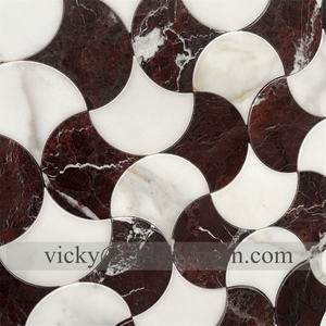 モダン滑らかなカララ白大理石モザイク床タイル天然石扇形魚のスケールインテリア壁ヴィラ床モザイク壁画 - Product Image 4