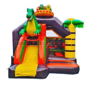 Maison gonflable de parc jurassique personnalisée, maison à rebond de dragon, Dino avec glissère avant - Product Image 2