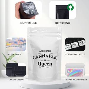 Sacs en Mylar plats personnalisés fabriqués en Chine, 1,5 gramme, pour bonbons gélifiés comestibles, emballage hermétique avec fermeture éclair et encoches de déchirement - Product Image 5