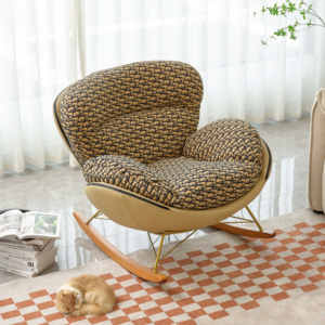 JINS Chaises de salon modernes et luxueuses Fauteuil inclinable à bascule Egg Sofa lounge Single Lazy Magical Metal Frame Adult Furniture - Product Image 2