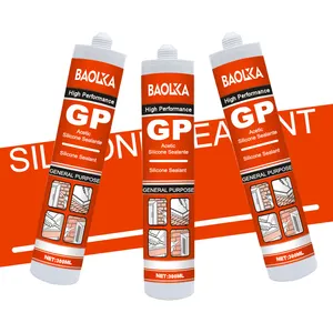 Black Construction Use Gp Silicone Sealant Mirror Glue Low Viscosity Gp Silicone Sealant Acetoxy Gap Filler Waterproof 300