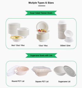 Thân Thiện Với Môi Phân Hủy Bán Buôn Có thể Phân Hủy Đi Mía Bã Mía Ăn Trưa Hộp Vỏ Sò Container Cắm Trại Hộp Với Nắp - Product Image 6