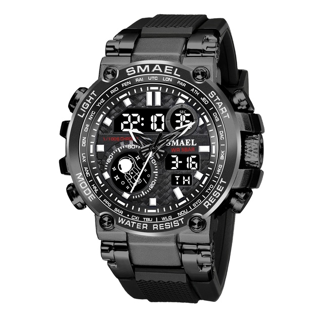 OEM Accept SMAEL 8093 Men's Quartz Watch 5ATM Water Resistant Men's Digital  Men's Sports Watch Relojes
