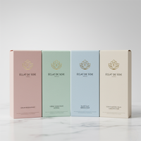Boîte en carton blanc avec logo personnalisé imprimé et insert en carton ondulé pour l'emballage de flacons de soin de la peau