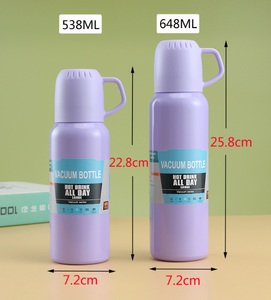 Mocaron Copa sostenible Deporte Revestimiento de cerámica de lujo Recarga de vidrio al vacío de acero inoxidable Juego de termo calentador de alimentos con caja de regalo - Product Image 6