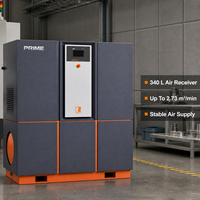 Compresseur d'air rotatif robuste de 15 kW, pression de 13 bars, refroidi par air, sécheur intégré, réservoir d'air pour équipement de production industrielle