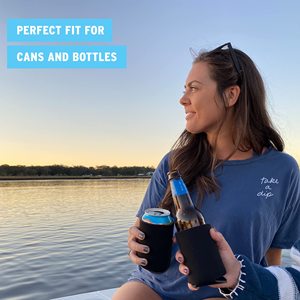 ปลอกหุ้มกระป๋องเบียร์แบบนิ่ม ปลอกหุ้มกระป๋องเบียร์แบบมีฉนวนกันความร้อนสีดำล้วน สำหรับกระป๋องโซดา เบียร์ และขวดน้ำ - Product Image 4