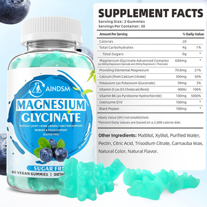 Gummies au magnésium glycinate pour la relaxation, vente chaude, végétaliennes, améliorent la santé cardiaque et osseuse - Product Image 2