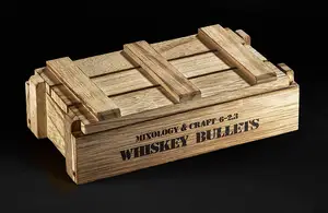 JUNJI whisky Stones Set regalo per uomo scatole regalo in legno fantasia confezione regalo con coperchio cassa in legno solo una scatola di legno