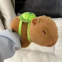 Bracelet slap en peluche Capybara mignon, jouet doux en forme d'animal, bracelet de poignet pour filles et adolescentes, anneau de main dessin animé, rembourrage en coton PP, cadeau