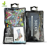 Impresión personalizada esmerilado grueso reutilizable deslizante cremallera bolsa plana ventana transparente plástico PVC calcetín bolsas de embalaje con agujero para colgar
