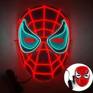 Masque LED intégral d'araignée d'Halloween - Déguisement lumineux pour cosplay - Product Image 6