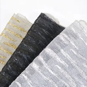 Nhà máy cung cấp sợi nhuộm đan Polyester mạ Vàng đổ xô lưới vải cho thời trang Ăn mặc