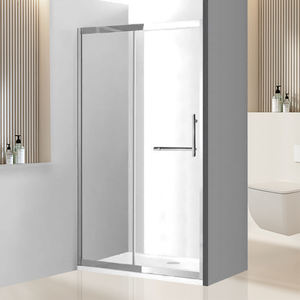 Puerta <span class=keywords><strong>de</strong></span> <span class=keywords><strong>ducha</strong></span> <span class=keywords><strong>de</strong></span> baño moderna <span class=keywords><strong>de</strong></span> tamaño personalizado, doble corredera con marco <span class=keywords><strong>de</strong></span> acero inoxidable 304, sello antifugas para hotel en casa - Product Image 4