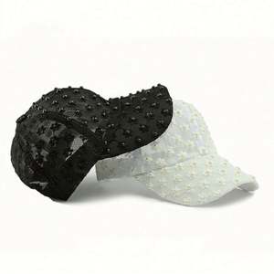 Nueva Gorra de Béisbol con Diseño Étnico de Perlas y Flores, Transpirable, con Encaje, para Mujer, Protección Solar, Moderna, para Playa y Deportes - Product Image 3