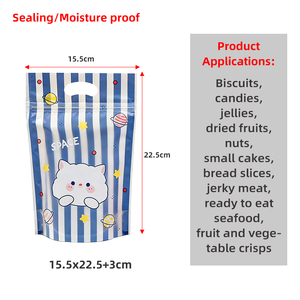 Sacs en plastique PE transparents personnalisés de qualité alimentaire, refermables avec fermeture éclair, <span class=keywords><strong>pour</strong></span> l'emballage d'aliments <span class=keywords><strong>pour</strong></span> bébés, d'aliments <span class=keywords><strong>pour</strong></span> animaux, de biscuits et de chewing-gums - Product Image 6