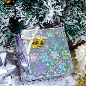 MAYPLUSS Christmas Holographic Foil Wrapping Paper 17in x 120in Silver Snowflake Dots Design Iridescent Metallized Paper - Product Image 6