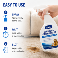 Nettoyant enzymatique puissant pour taches d'urine, de nourriture et de vomissements sur tapis pour chiens et chats, éliminateur d'odeurs et de taches pour animaux de compagnie, spray