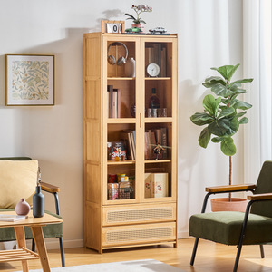 Étagère sur pied de style japonais Zhui Zhu avec portes, cloison de 15 mm, armoire de rangement pour salon, usage étudiant - Product Image 2
