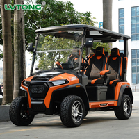 Voiturette de golf électrique 4 places haute puissance 72V alimentée au lithium, homologuée pour la route, vitesse 30 km/h, autonomie 95-100 km, pour usage en hôtel-resort