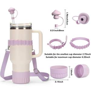 Ensembles de cadeaux promotionnels Accessoires de tasses Botte de tasse en silicone pour gobelets Couverture de paille en silicone de qualité alimentaire - Product Image 2