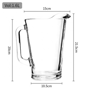 Trung Quốc nhà máy biểu tượng tùy chỉnh 33oz & 54oz nước thủy tinh Jug thiết kế cổ điển Bar & nhà hàng nước đá lạnh bia bình - Product Image 2