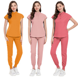 Uniformes de Hospital para Enfermeras, Conjuntos de Uniformes Médicos para Mujer, Cómodos, Elásticos, a la Moda, de Manga Corta, Tejido de Alta Calidad, Disponibles en Stock - Product Image 6
