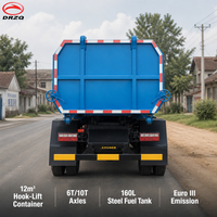 Мусоровоз с крюковым погрузчиком RHD, 12 м³, Dongfeng D530, 190 л.с., Евро-3, колесная база 4500 мм, полная масса 18 т, 4x2, механическая коробка передач, поворотный кран