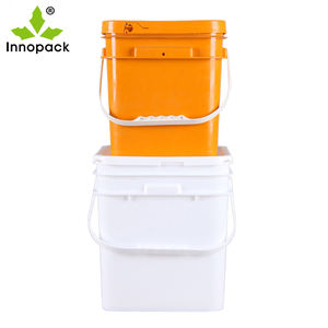 Seau carré en plastique poignée couleur personnalisée prix de gros fabriqué en Chine seau en plastique 8L avec couvercle - Product Image 1