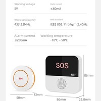 Dispositif d'appel d'urgence Tuya pour personnes âgées, bouton SOS, alarme de détresse pour enfants, surveillance à distance via application Wi-Fi, contrôle de la maison intelligente, barre de commande PC